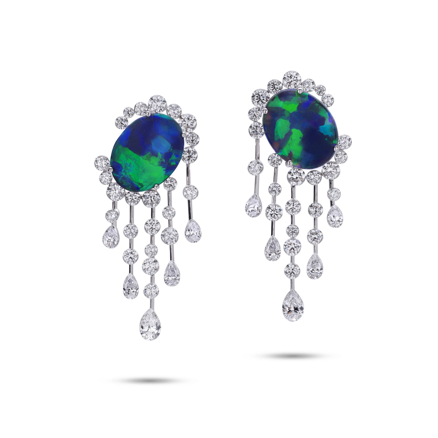 Opal Earrings with diamonds